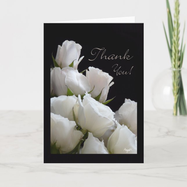 White Roses Bouquet Vielen Dank, AH2009 Dankeskarte (Vorderseite)