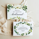 White Roses Bridesmaid Vorschlagskarte Postkarte<br><div class="desc">Pop die Frage mit dieser schönen Karte! Editieren Sie den Namen und die Nachricht auf der Rückseite einfach - dann in den Warenkorb!</div>