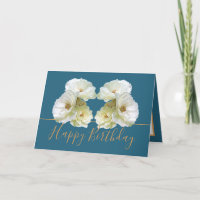 White Roses Chic Elegante Floral Bouquet Geburtsta