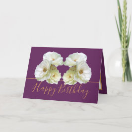 White Roses Chic Elegante Floral Bouquet Geburtsta Karte