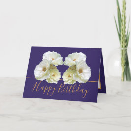 White Roses Chic Elegante Floral Bouquet Geburtsta Karte