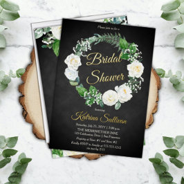 White Roses | Eukalyptus Greenery Brautparty F Folieneinladung