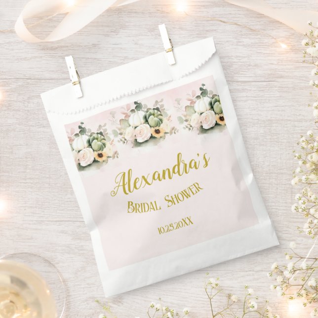 White Roses Fall Pumpkins Geschenktütchen (Ausgeschnitten)