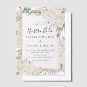 White Roses Floral Nuestra Boda Spanische Hochzeit