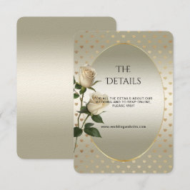 White Roses Gold Hearts - Detailkarte Begleitkarte