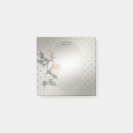 White Roses Gold Hearts Post it Notes Post-it Klebezettel