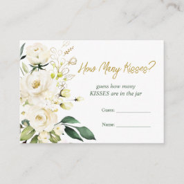 White Roses Greenery Bridal schätzt wie viele Kiss Begleitkarte