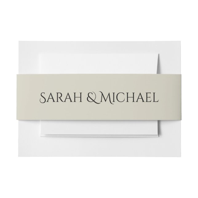 White Roses Invitation Belly Band (Vorderseite Beispiel)