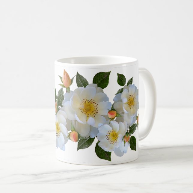 White roses kaffeetasse (VorderseiteRechts)