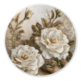 White Roses Keramikknauf