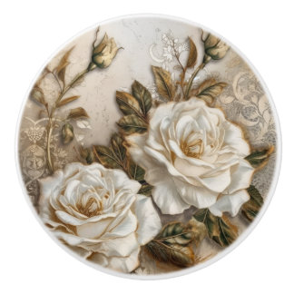 White Roses Keramikknauf