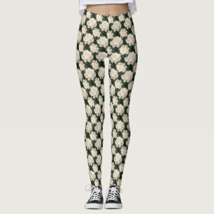 White Roses Leggings
