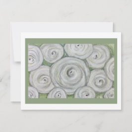 White Roses Note card Einladung