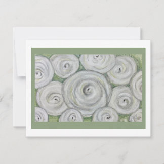 White Roses Note card Einladung