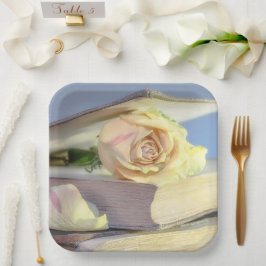 White Roses Pappteller