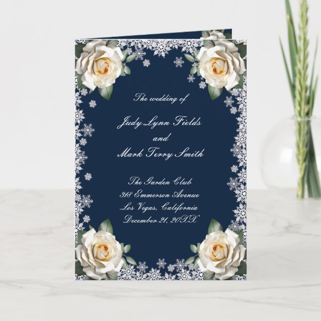 White Roses Snowflake Weihnachtskalender Programm (Vorderseite)