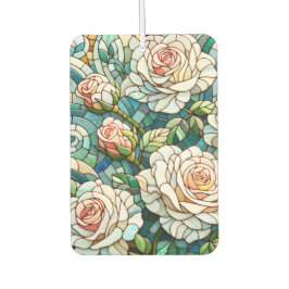 White Roses Stained Glass Mosaic Autolufterfrischer
