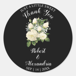 White Roses Sweet Leckerei Wedding Vielen Dank Runder Aufkleber