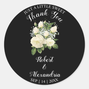 White Roses Sweet Leckerei Wedding Vielen Dank Runder Aufkleber
