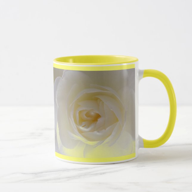 White Roses Tasse Kaffee Cup Schöne Rose Dekoratio (Rechts)