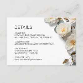 White Roses Textured Flowerds Details Begleitkarte