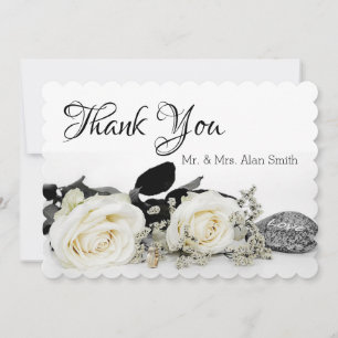 White Roses Vielen Dank Dankeskarte