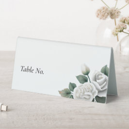 White Roses Wedding Platzkarte Tischaufsteller