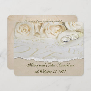 White Roses Wedding Vow Renewal Einladung