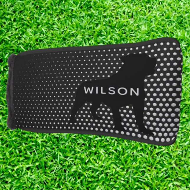  WHITE Rottweiler PUTTER Golf Headcover (Protect your clubs with the WHITE Rottweiler PUTTER Golf Head Cover)