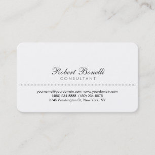 White Roundle Corner Consultant Business Card Visitenkarte