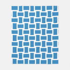 White & Royal Pastel Blue Weave Design Fleecedecke