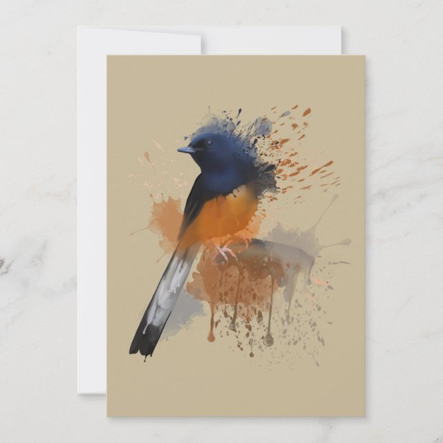 White Rumped Shama Bird Einladung (Vorderseite)