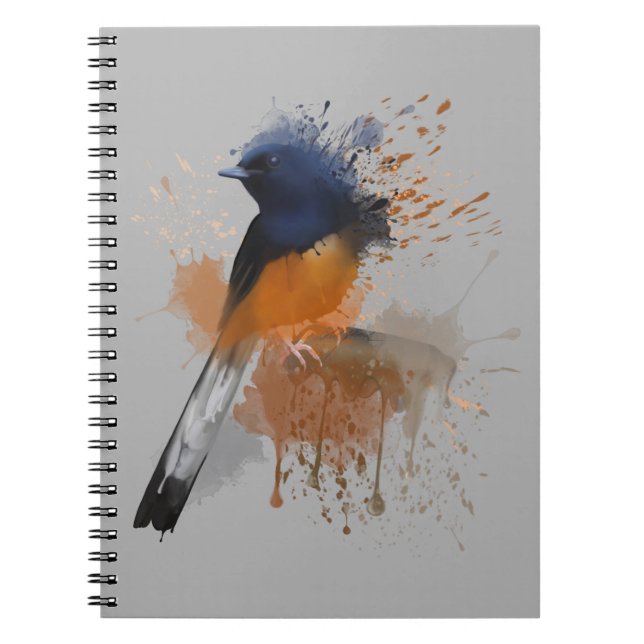 White Rumped Shama Bird Notizblock (Vorderseite)