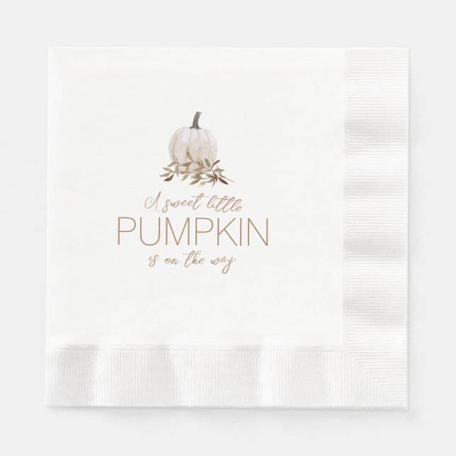 White Rustic Boho Pumpkin Baby Dusche Serviette (Vorderseite)