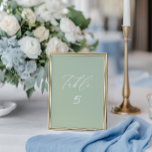 White & Sage Green Wedding Tischnummer Card<br><div class="desc">Mit dieser minimalistischen Tischnummer-Karte aus der Coastal Chic-Kollektion können Sie sich für Ihre elegante Feier am Meer ein Set machen. Ideal für Hochzeiten am Strand, an der Küste oder für jede Veranstaltung mit raffinierter, luftiger Ästhetik. Entworfen, um mit der "Genna" Wedding Invitation Collection zu koordinieren, können Sie die Sammlung Link...</div>