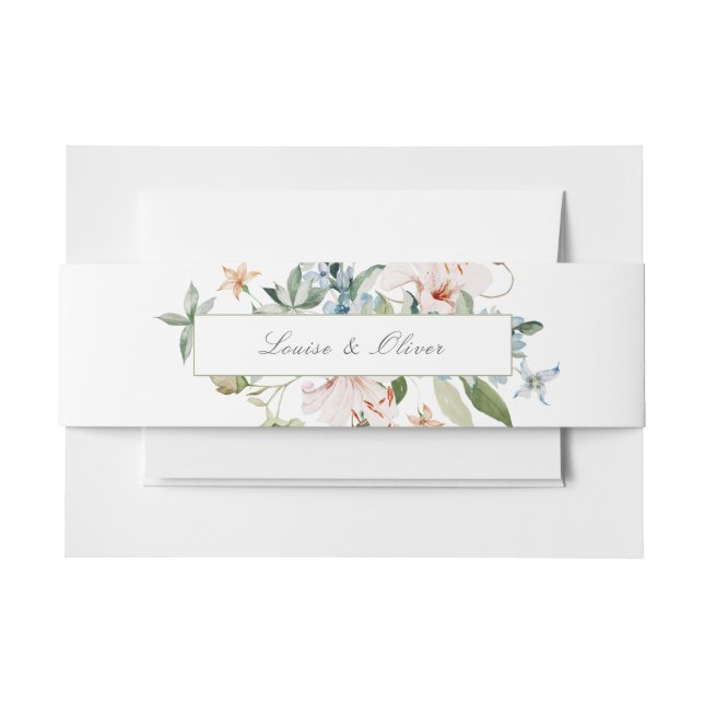 White Sage Wasserfarbe Blumenzellenbezeichnung Hoc Einladungsbanderole (Vorderseite Beispiel)