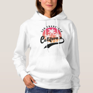 White San Francisco Retro Sweat - shirt à capuche 
