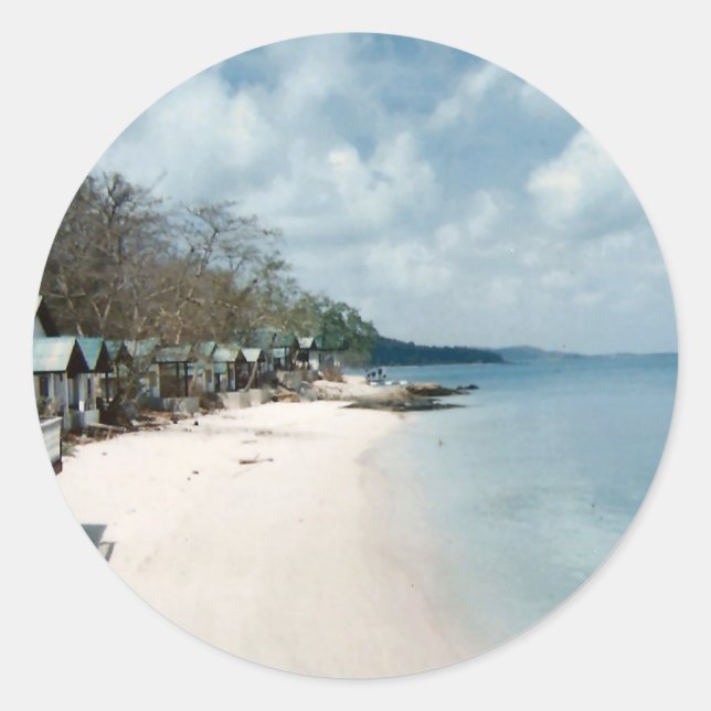 White Sand Beach Thailand Runder Aufkleber (Vorderseite)