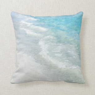 White Sand Beach Wasserfarbe - Aquamarines Aqua T Kissen