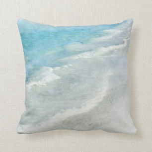 White Sand Beach Wasserfarbe - Aquamarines Aqua T Kissen