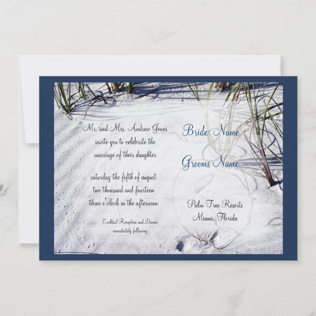 White Sand Beach Wedding Invitation (Devant)