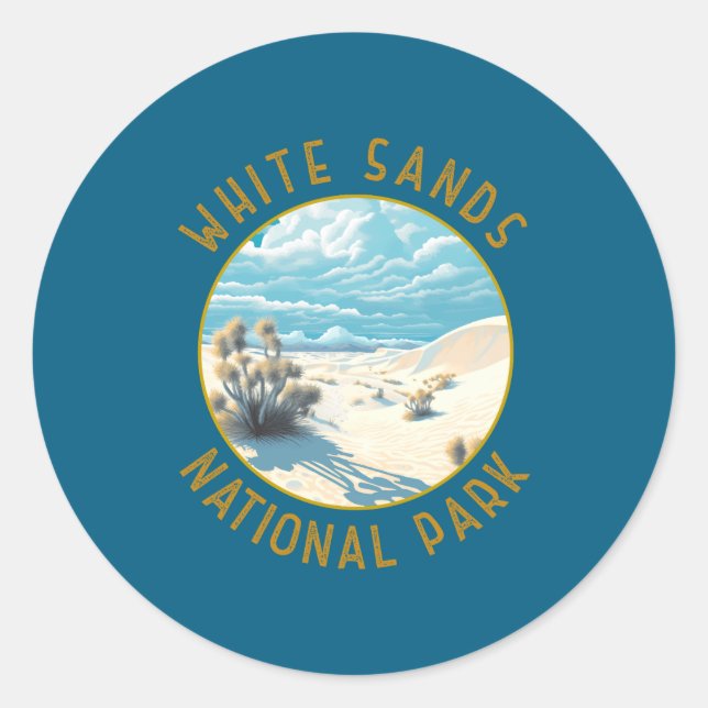 White Sands National Park Distressed Circle _3  Runder Aufkleber (Vorderseite)
