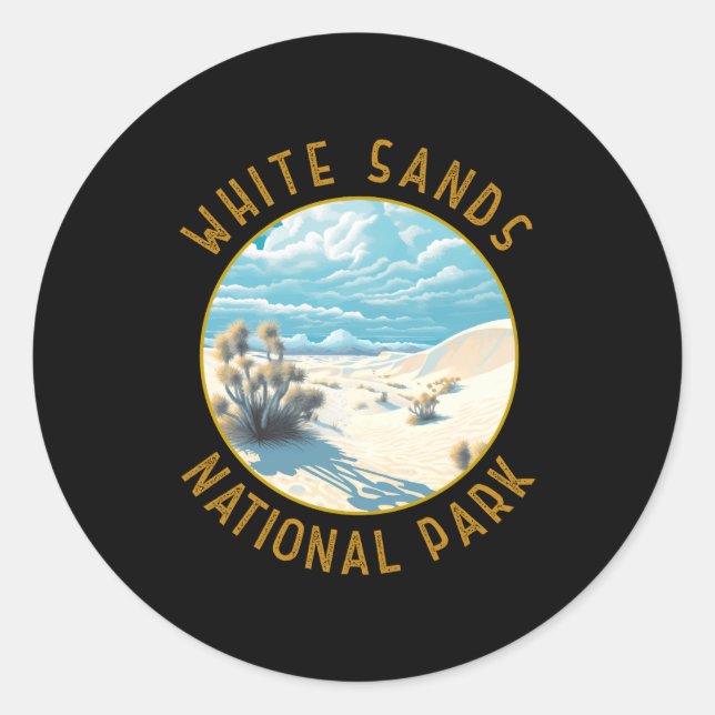 White Sands National Park Distressed Circle  Runder Aufkleber (Vorderseite)