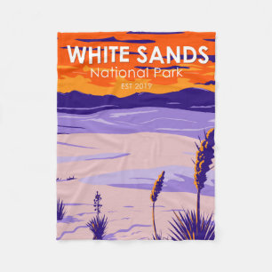 White Sands National Park New Mexico Vintage auf D Fleecedecke