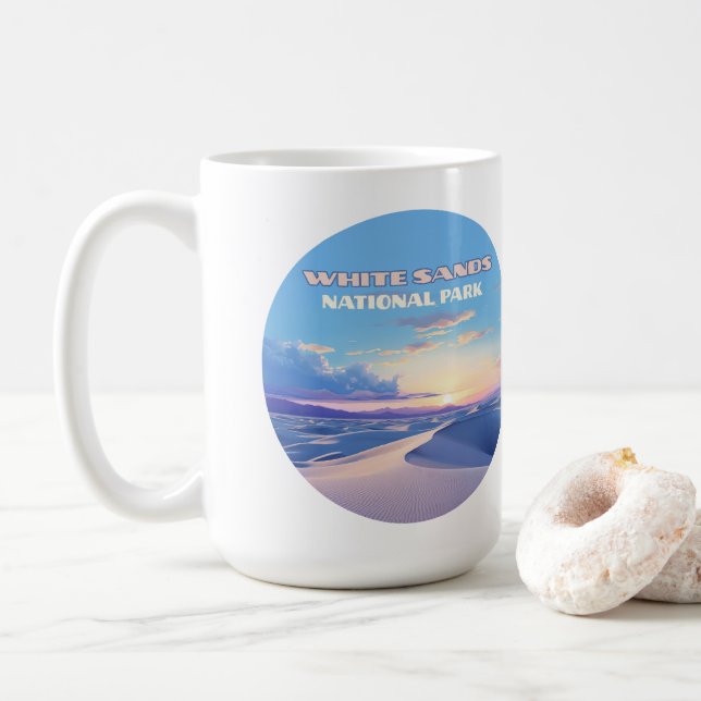 White Sands National Park Sunset Dunes New Mexico Kaffeetasse (Mit Donut)