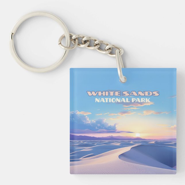 White Sands National Park Sunset Dunes New Mexico Schlüsselanhänger (Vorderseite)