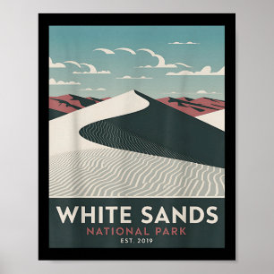 White Sands National Park Vintage Camping Wandern Poster