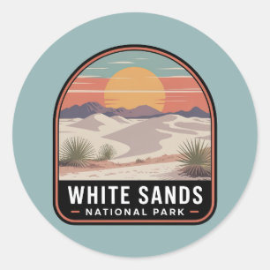 White Sands National Park Wüstenabzeichen Runder Aufkleber