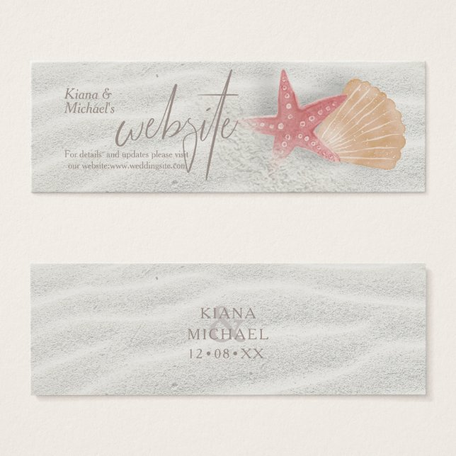 White Sands Starfish Wedding Website Beiheft ID605 (Vorne & Hinten)