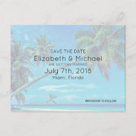 White Sandy Beach mit Coconut Palms Wedding STD Ankündigungspostkarte